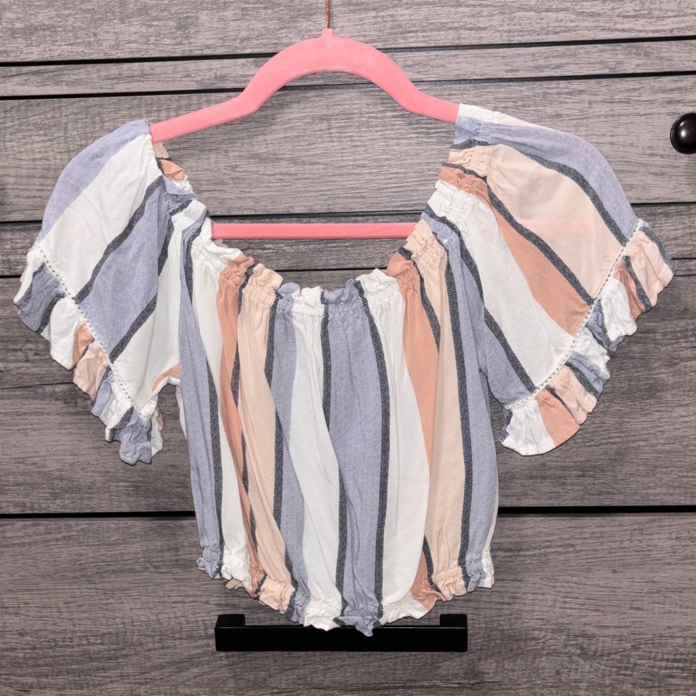 Ocean Drive Multicolor Ruffle Blouse